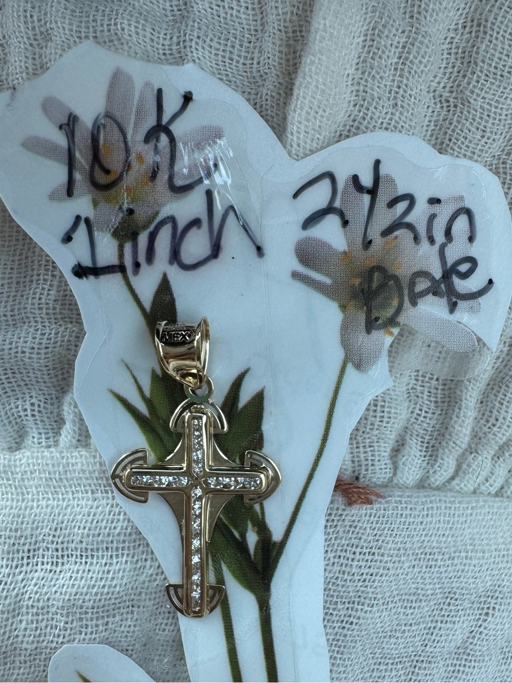 10k real Gold stamped and acid tested Cross Pendant with AAACZ Stones